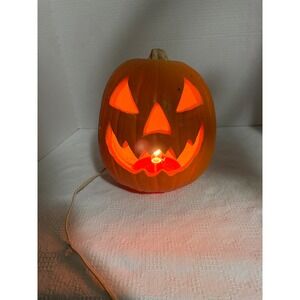 Vintage 1995 Trendmasters Foam Pumpkin Jack O Lantern Lighted Halloween Decor